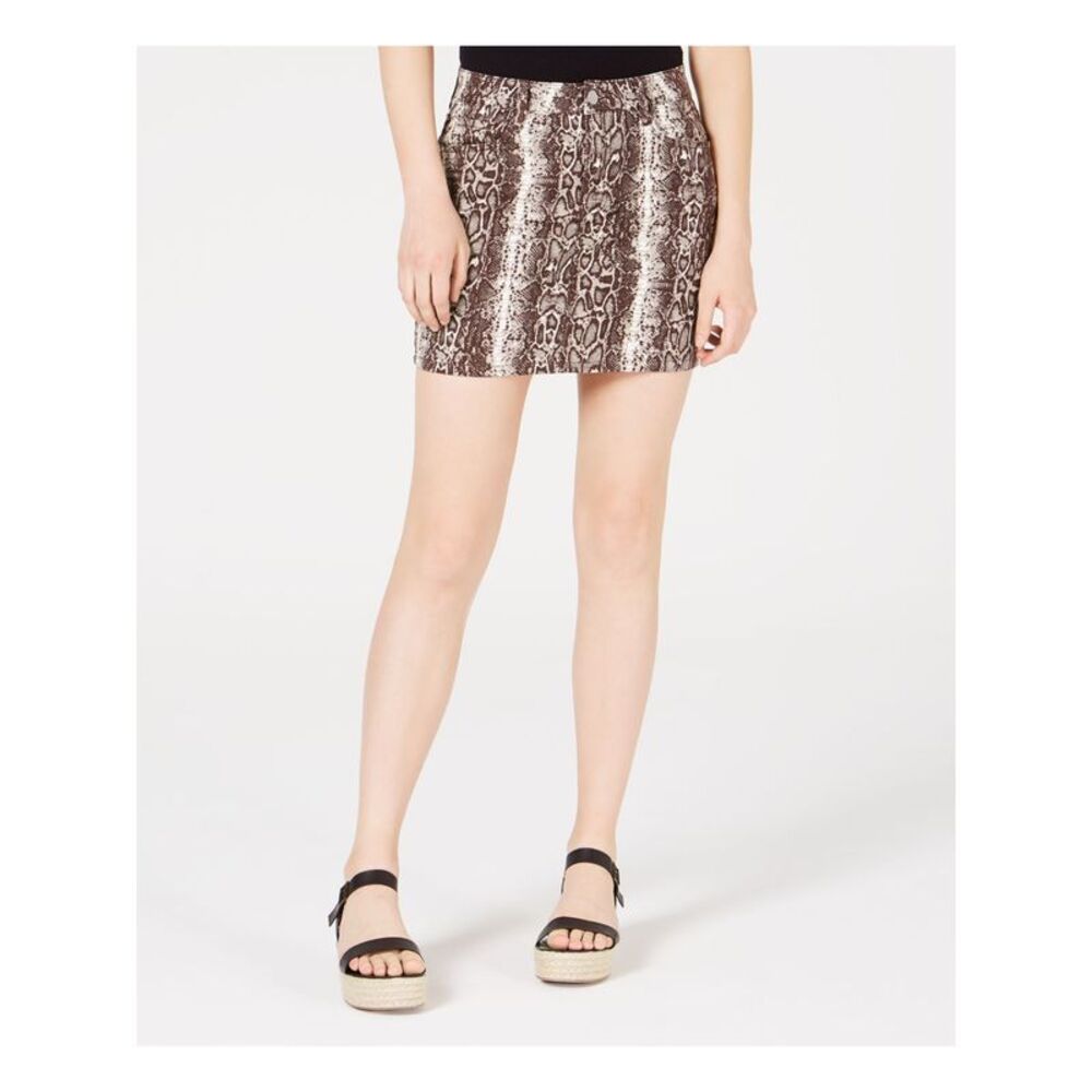 DOLLHOUSE Womens Brown Printed Mini Pencil Skirt Size: 5